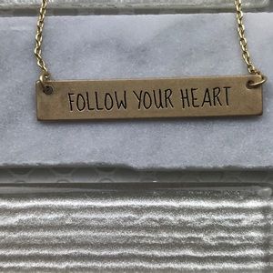 Gold Bar Necklace - FOLLOW YOUR HEART